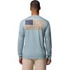 imageColumbia Mens Terminal Tackle PFG Fish Flag Long Sleeve Shirt DiscontinuedCrushed BlueNocturnal
