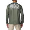 imageColumbia Mens Terminal Tackle PFG Fish Flag Long Sleeve Shirt DiscontinuedCypressCool Grey Bass Lures