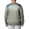 imageColumbia Mens Terminal Tackle PFG Fish Flag Long Sleeve Shirt DiscontinuedCypressOpal Blue Bass Lures