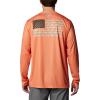 imageColumbia Mens Terminal Tackle PFG Fish Flag Long Sleeve Shirt DiscontinuedDusty OrangeDeep Olive