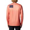 imageColumbia Mens Terminal Tackle PFG Fish Flag Long Sleeve Shirt DiscontinuedFaded PeachBright Nectar