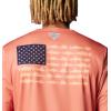 imageColumbia Mens Terminal Tackle PFG Fish Flag Long Sleeve Shirt DiscontinuedFaded PeachBright Nectar