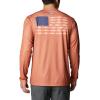 imageColumbia Mens Terminal Tackle PFG Fish Flag Long Sleeve Shirt DiscontinuedIsland OrangeCarbon Inshore Fish