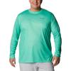 imageColumbia Mens Terminal Tackle PFG Fish Flag Long Sleeve Shirt DiscontinuedLight JadeMetal Inshore Fish