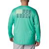 imageColumbia Mens Terminal Tackle PFG Fish Flag Long Sleeve Shirt DiscontinuedLight JadeMetal Inshore Fish