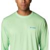 imageColumbia Mens Terminal Tackle PFG Fish Flag Long Sleeve Shirt DiscontinuedLime GlowVivid Blue