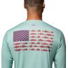 imageColumbia Mens Terminal Tackle PFG Fish Flag Long Sleeve Shirt DiscontinuedMisty JadeDusty Purple