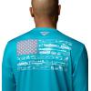imageColumbia Mens Terminal Tackle PFG Fish Flag Long Sleeve Shirt DiscontinuedOcean Teal