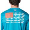 imageColumbia Mens Terminal Tackle PFG Fish Flag Long Sleeve Shirt DiscontinuedOcean TealCorange Inshore Slam