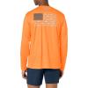 imageColumbia Mens Terminal Tackle PFG Fish Flag Long Sleeve Shirt DiscontinuedOrange BlastCity Grey Trout Flies