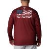 imageColumbia Mens Terminal Tackle PFG Fish Flag Long Sleeve Shirt DiscontinuedRed JasperWhite Bass Lures