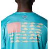 imageColumbia Mens Terminal Tackle PFG Fish Flag Long Sleeve Shirt DiscontinuedTurquoiseCoral Glow Offshore Fish