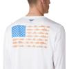 imageColumbia Mens Terminal Tackle PFG Fish Flag Long Sleeve Shirt DiscontinuedWhiteBright Nectar
