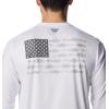 imageColumbia Mens Terminal Tackle PFG Fish Flag Long Sleeve Shirt DiscontinuedWhiteCity Grey Bass Lures