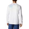 imageColumbia Mens Terminal Tackle PFG Fish Flag Long Sleeve Shirt DiscontinuedWhiteSpring Blue Mid Atlantic