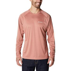 imageColumbia Mens Fork Stream Long Sleeve ShirtDark Coral HeatherWhite Logo