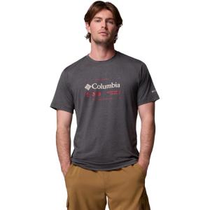 imageColumbia Mens Kwick Hike Graphic Short Sleeve TeeBlack HeatherIconic Brand