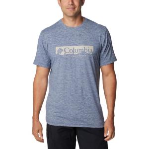 imageColumbia Mens Kwick Hike Graphic Short Sleeve TeeCollegiate Navy HeatherCsc Box Treelin