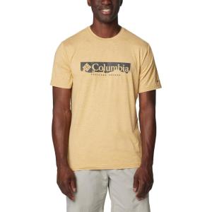 imageColumbia Mens Kwick Hike Graphic Short Sleeve TeeLight Camel HeatherCsc Box Treeline