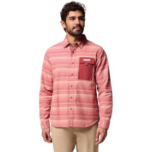 imageColumbia Mens PFG Uncharted Over ShirtDusty Crimson Twilights Stripe