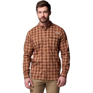 imageColumbia Mens Sharptail Long Sleeve Yarn Dye ShirtCamel Brown Triple Check