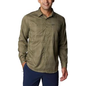 imageColumbia Mens Silver Ridge Utility Lite Plaid Long SleeveStone Green Trail Crossing Plaid