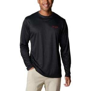 imageColumbia Mens Terminal Tackle PFG Fish Flag Long Sleeve Shirt DiscontinuedBlackBright Red Can Fish