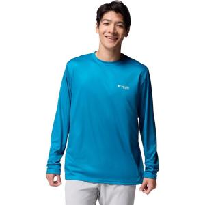 imageColumbia Mens Terminal Tackle PFG Fish Flag Long Sleeve Shirt DiscontinuedBlue EchoLemon Wash Offshore Slam