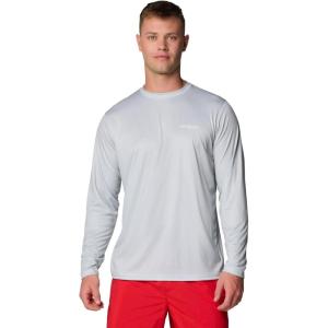 imageColumbia Mens Terminal Tackle PFG Fish Flag Long Sleeve Shirt DiscontinuedCool GreyVivid Blue