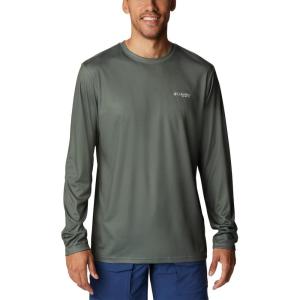 imageColumbia Mens Terminal Tackle PFG Fish Flag Long Sleeve Shirt DiscontinuedCypressCool Green Bass Lures