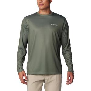 imageColumbia Mens Terminal Tackle PFG Fish Flag Long Sleeve Shirt DiscontinuedCypressCool Grey Bass Lures
