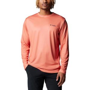 imageColumbia Mens Terminal Tackle PFG Fish Flag Long Sleeve Shirt DiscontinuedFaded PeachBright Nectar
