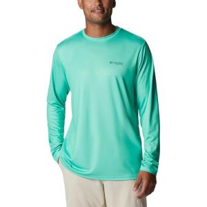 imageColumbia Mens Terminal Tackle PFG Fish Flag Long Sleeve Shirt DiscontinuedLight JadeMetal Inshore Fish