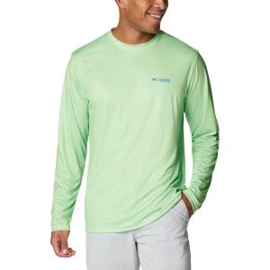 imageColumbia Mens Terminal Tackle PFG Fish Flag Long Sleeve Shirt DiscontinuedLime GlowVivid Blue