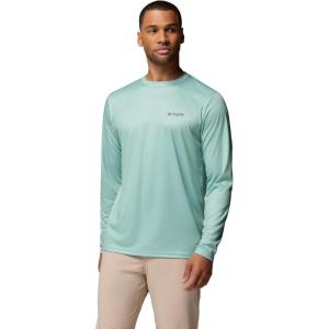 imageColumbia Mens Terminal Tackle PFG Fish Flag Long Sleeve Shirt DiscontinuedMisty JadeDusty Purple