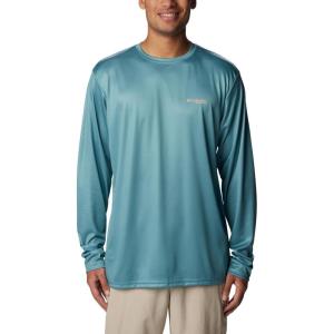 imageColumbia Mens Terminal Tackle PFG Fish Flag Long Sleeve Shirt DiscontinuedTranquil TealMint Cay Trout Flies