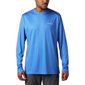 imageColumbia Mens Terminal Tackle PFG Fish Flag Long Sleeve Shirt DiscontinuedVivid BlueWhite