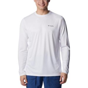 imageColumbia Mens Terminal Tackle PFG Fish Flag Long Sleeve Shirt DiscontinuedWhiteCity Grey Bass Lures