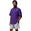 imageColumbia Mens Collegiate Tamiami Colorblock Short Sleeve ShirtLsu  Vivid PurpleYellow