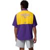 imageColumbia Mens Collegiate Tamiami Colorblock Short Sleeve ShirtLsu  Vivid PurpleYellow