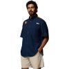 imageColumbia Mens Collegiate Tamiami Colorblock Short Sleeve ShirtWv  Collegiate NavyMlb Gold