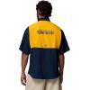imageColumbia Mens Collegiate Tamiami Colorblock Short Sleeve ShirtWv  Collegiate NavyMlb Gold