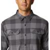 imageColumbia Mens Flare Gun Stretch FlannelCity Grey Twill Buffalo Checklegacy