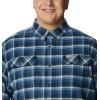 imageColumbia Mens Flare Gun Stretch FlannelCollegiate Navy Shadow Plaid