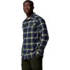 imageColumbia Mens Flare Gun Stretch FlannelCollegiate Navy Two Lane Tartan