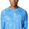 imageColumbia Mens PFG Terminal Tackle PFG Hooks Fill Long Sleeve ShirtHarbor Blue Contour Fish Print