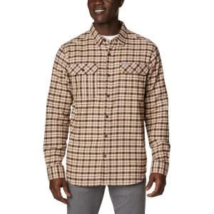 imageColumbia Mens Flare Gun Stretch FlannelAncient Fossil Small Check