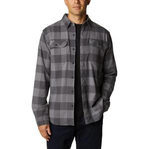 imageColumbia Mens Flare Gun Stretch FlannelCity Grey Twill Buffalo Checklegacy
