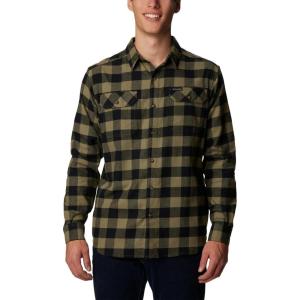 imageColumbia Mens Flare Gun Stretch FlannelStone Green Buffalo Check
