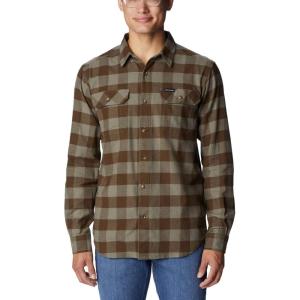 imageColumbia Mens Flare Gun Stretch FlannelStone Green Twill Buffalo Check